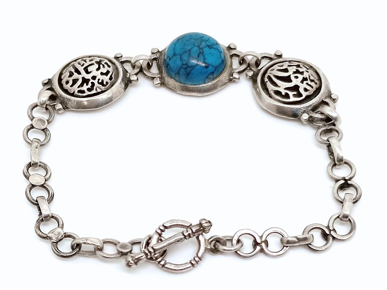 Arabic Silver bracelet with turquoise