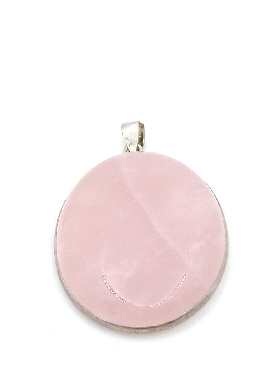 Rose quartz pendant in silver