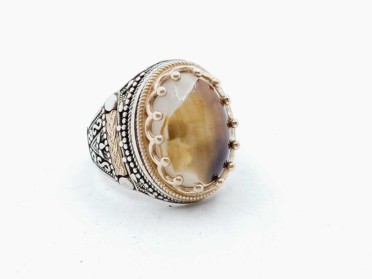 Ring of Tree Agate stone 