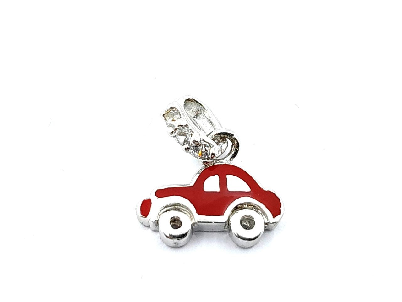 Silver pendant in the shape of a car