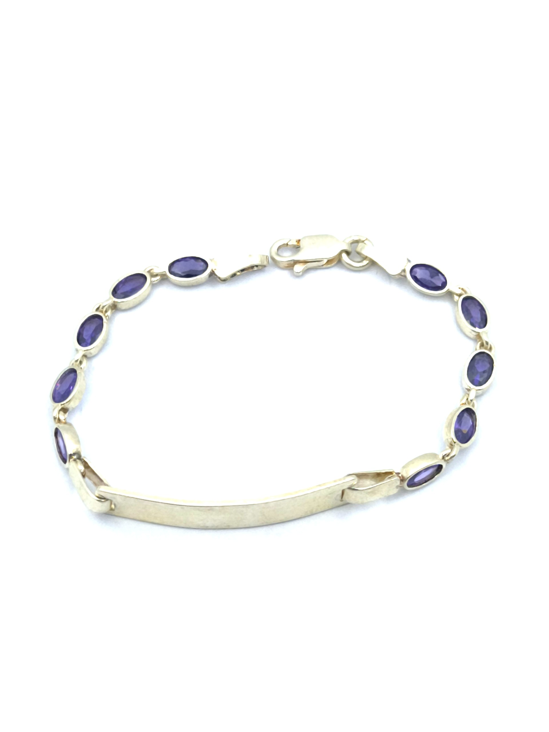 Italian silver children's bracelet equipped with zircon stones