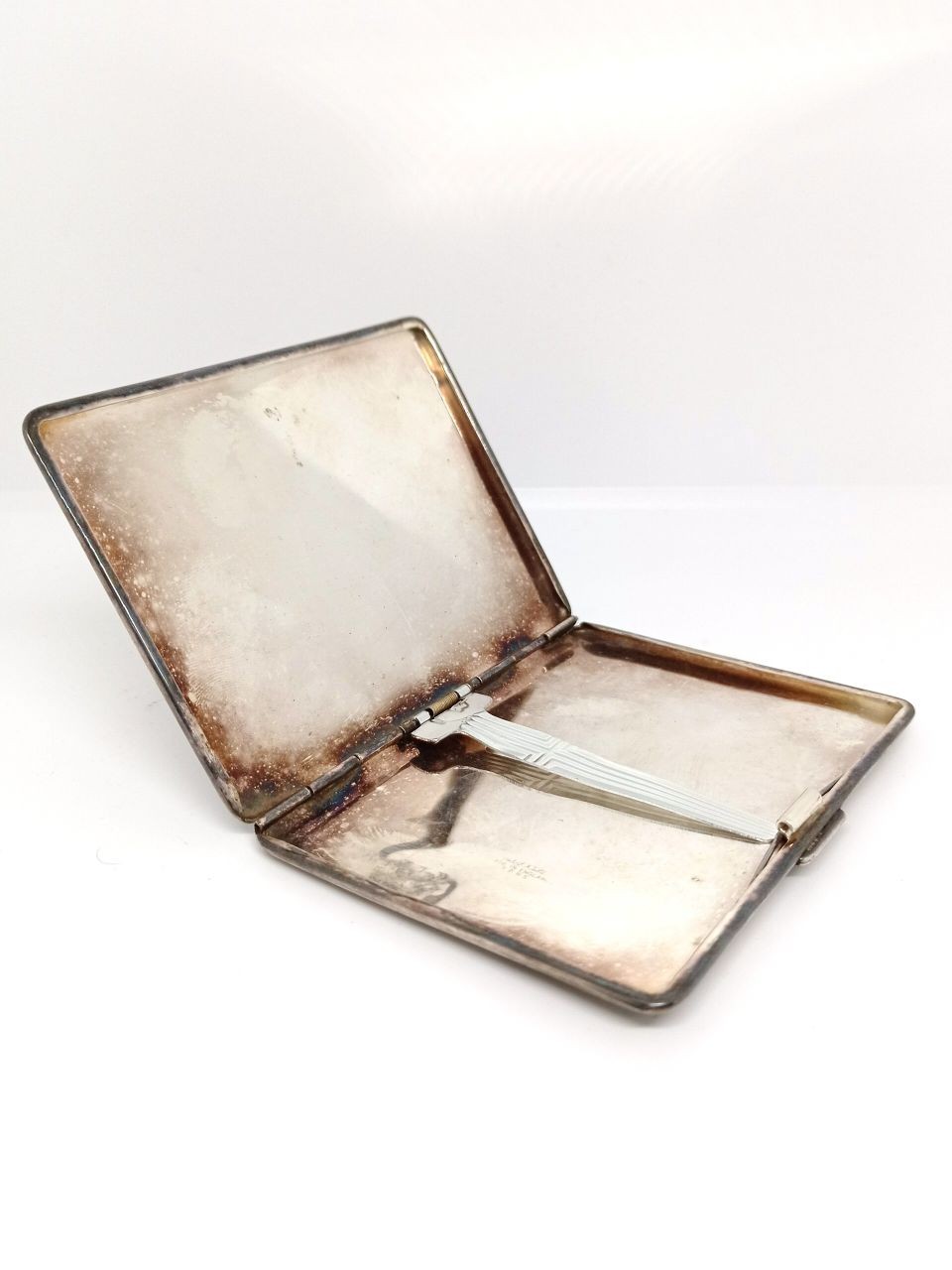 silver plated cigarettes case