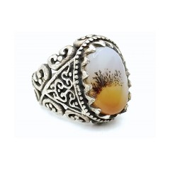 Liver Agate stone ring