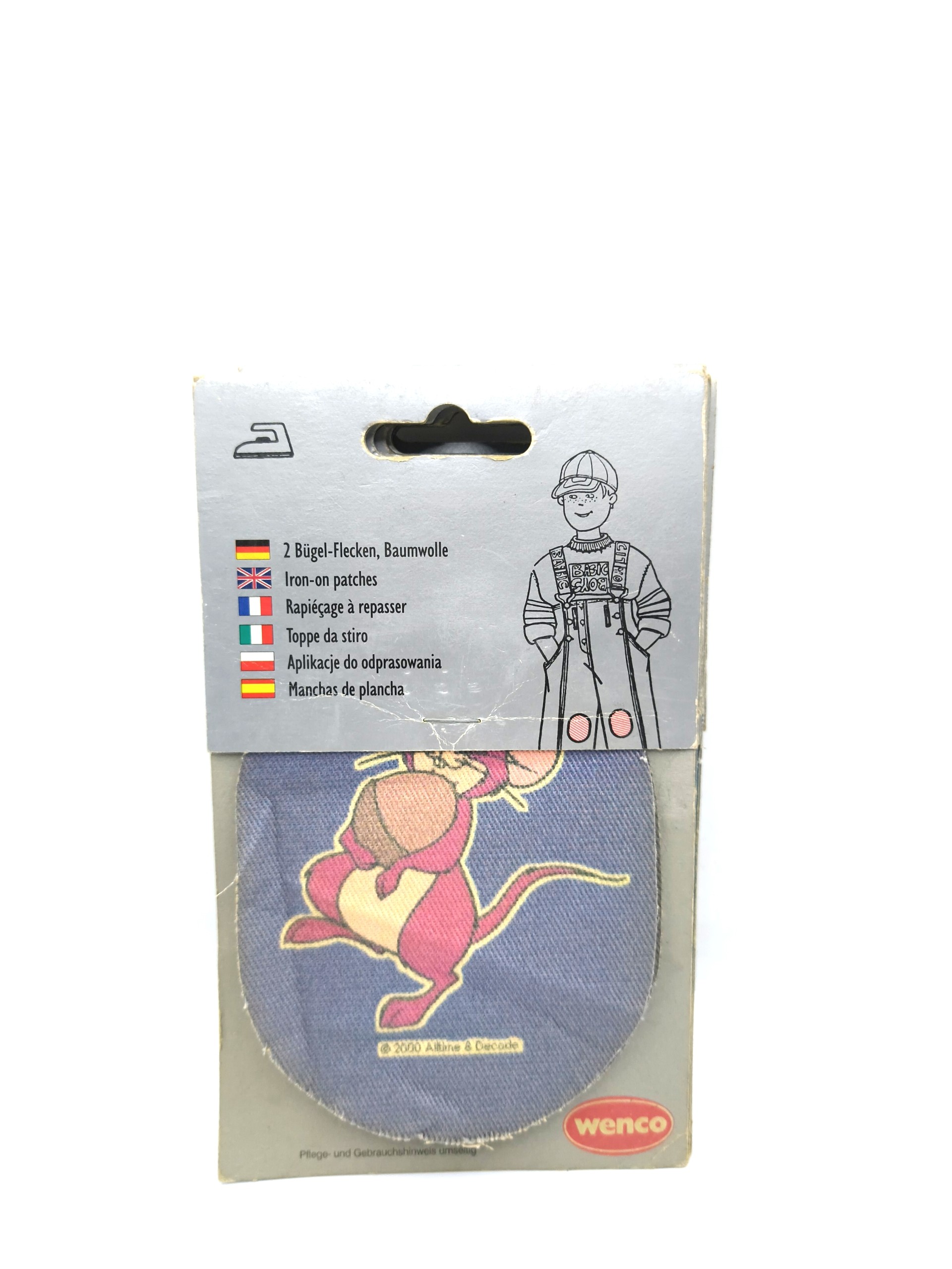 Cartoon character badge in the shape of a mouse 