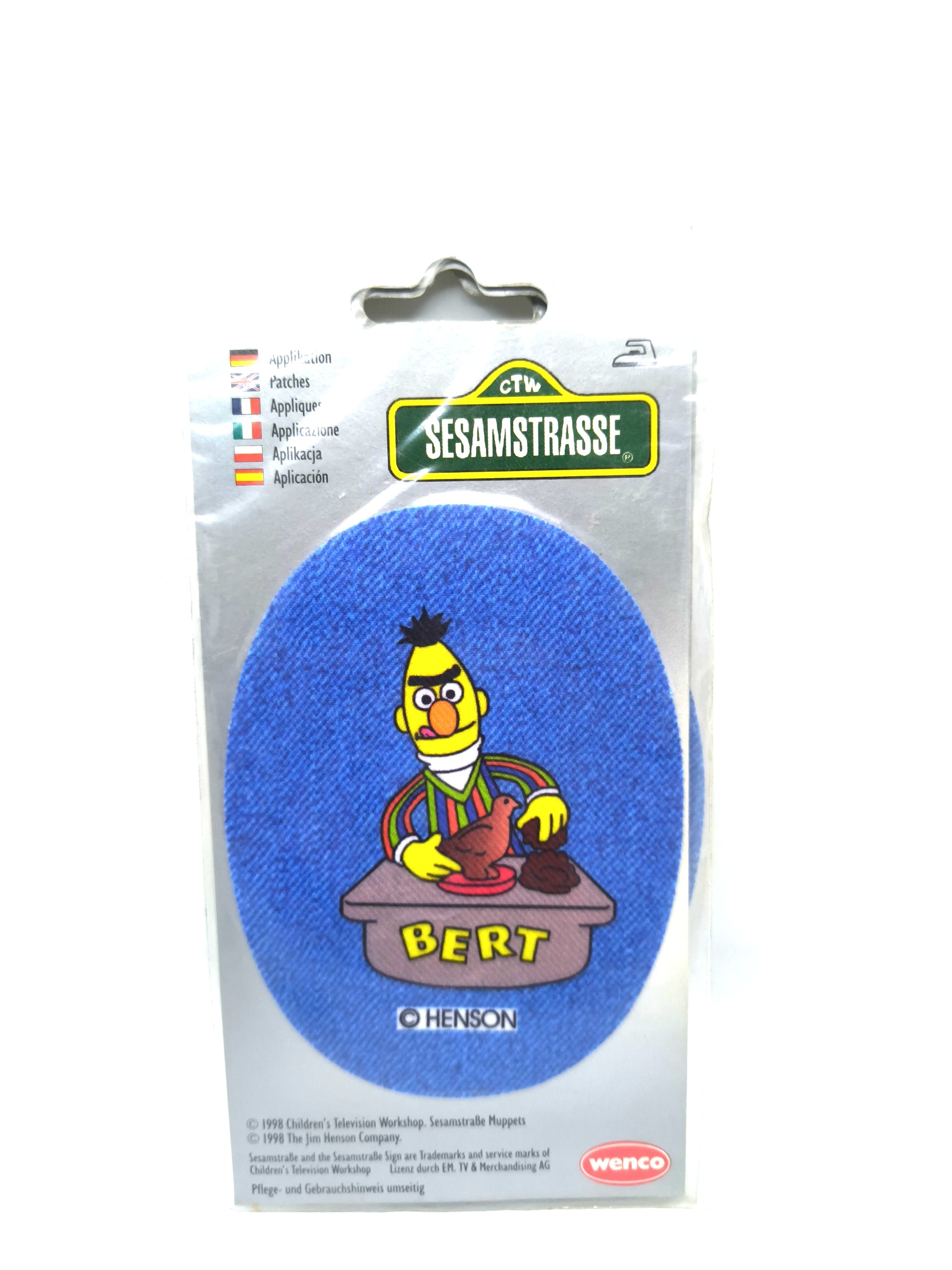 IRON PATCH&STICKERSBert cartoon character badge from "Sesame Street"