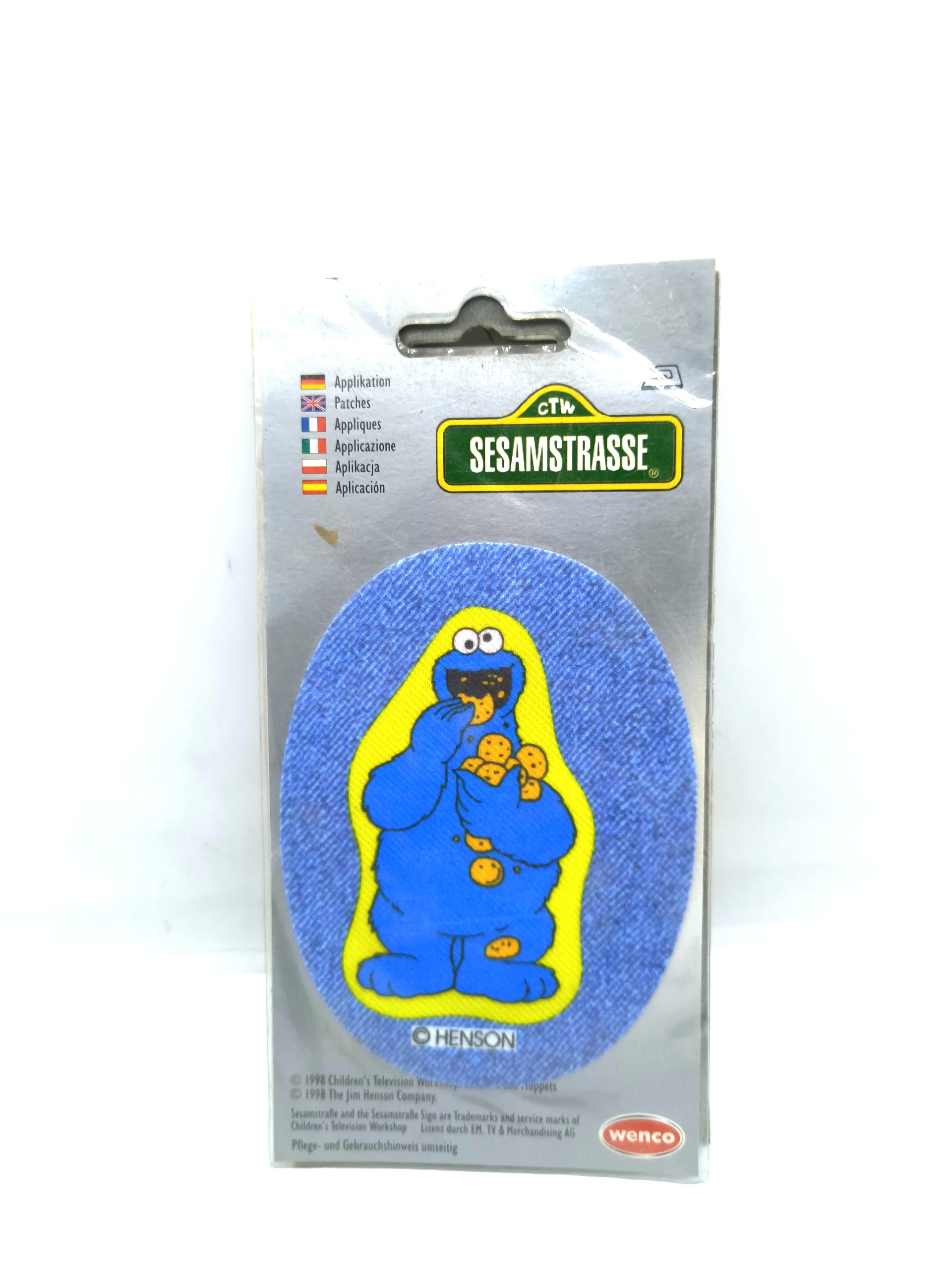 Cartoon character badge "Cookie Monster" by WENCO. 